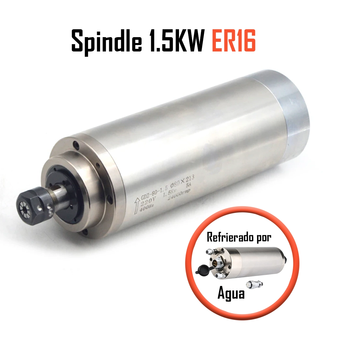 Kit de Spindle Refrigerado por Agua (1.5KW ER16) - Imagen 3