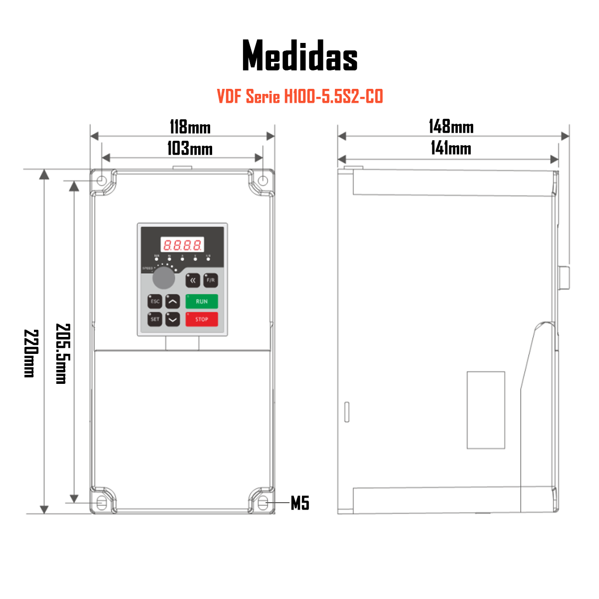 VARIADOR DE FRECUENCIA VFD 5,5Kw - Imagen 7