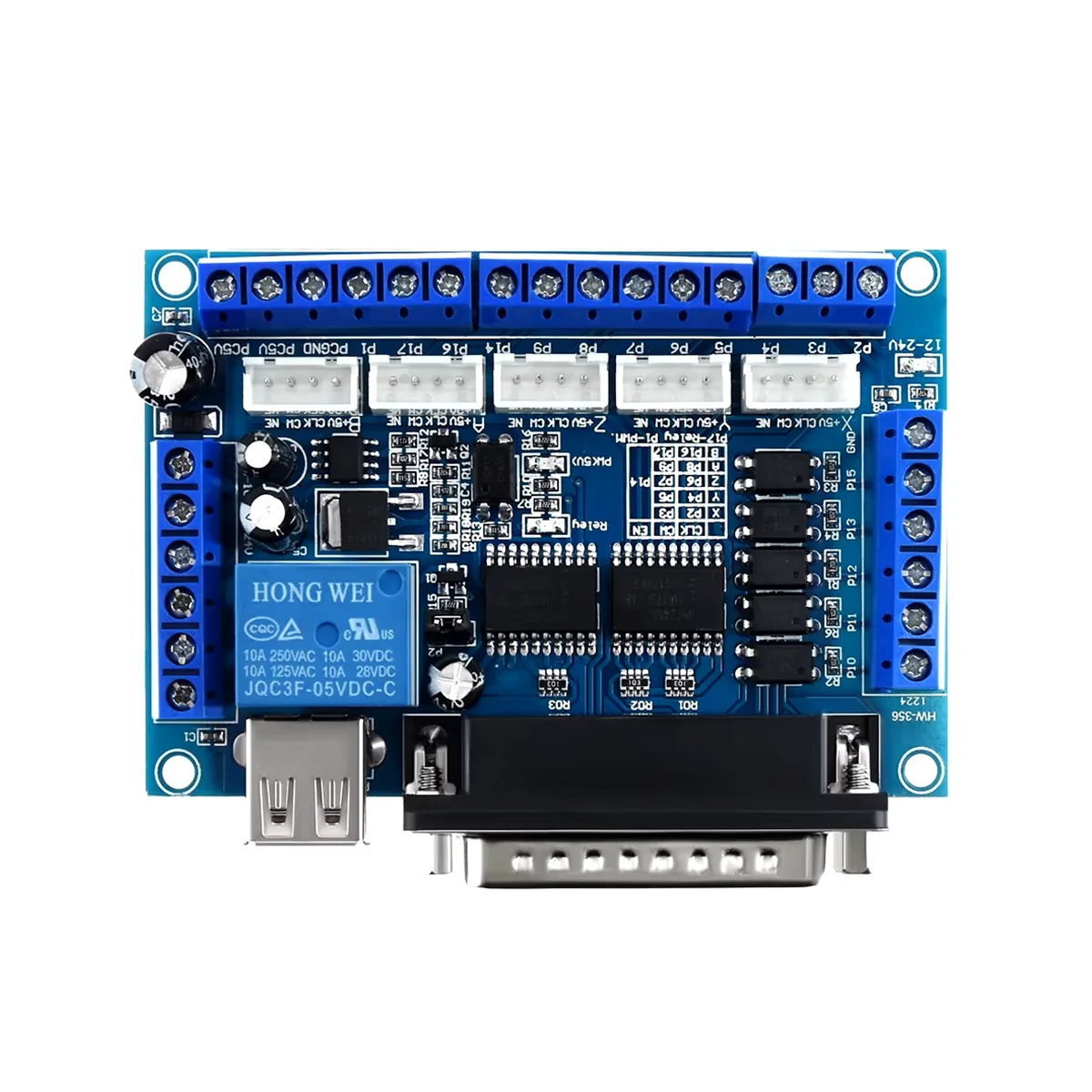 Tarjeta controladora MACH3 DB25 de 5 Ejes Azul con Puerto Paralelo CNC - Imagen 2