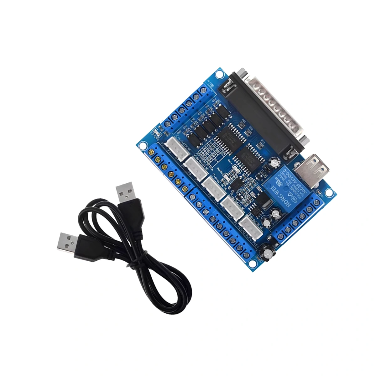 Tarjeta controladora MACH3 DB25 de 5 Ejes Azul con Puerto Paralelo CNC - Imagen 4